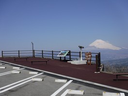 好天の日は駐車場から富士山が見える