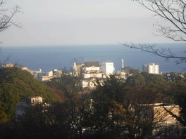 相模湾を背景に小田原城がたたずむ雄大な景観が楽しめる