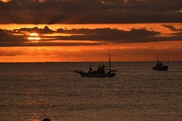 御幸の浜から撮影した初日の出