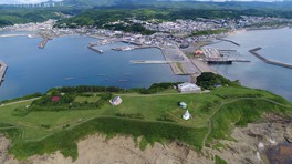 檜山道立自然公園の特別区域に指定されている「かもめ島」のキャンプ場
